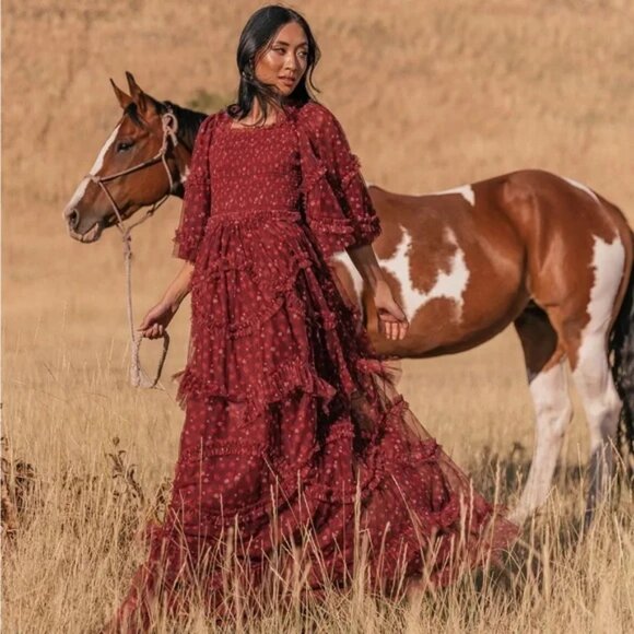 Jessakae Ever After Maxi Dress in Burgundy 2X NWT - Picture 2 of 10